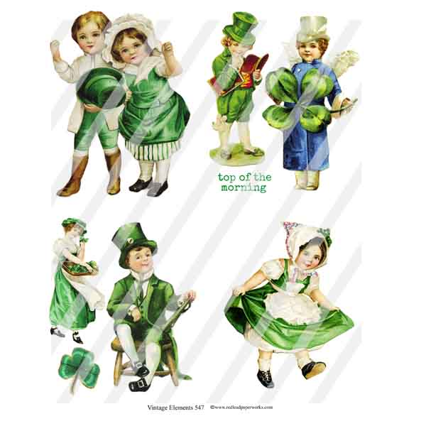Vintage Elements 547 St. Pats Collage Sheet