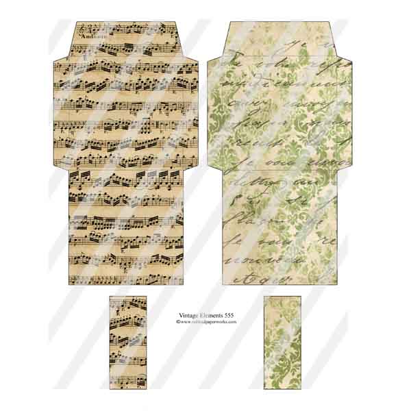 Vintage Elements 555 Tea Bag Envelope Collage Sheet