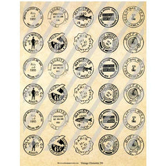Vintage Postage Postmarks Collage Sheet