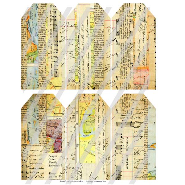 Vintage Elements 615 Tag Collage Sheet