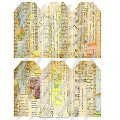 Mixed Media Art Tags Collage Sheet