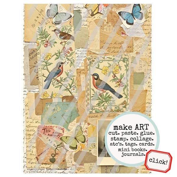 Vintage Elements 628 Vintage Paper Scraps Collage Sheet