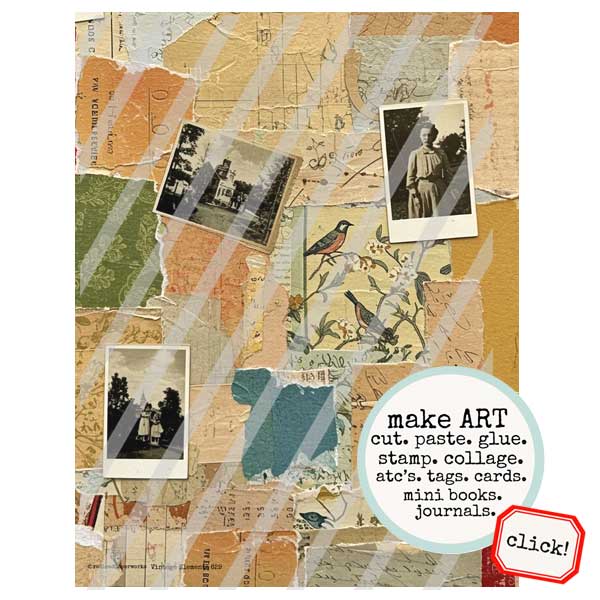 Vintage Elements 629 Vintage Paper Scraps Collage Sheet