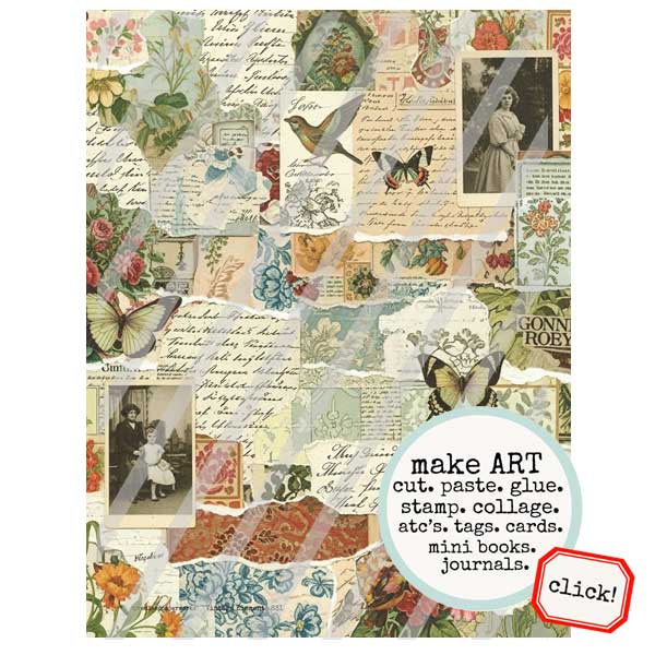 Vintage Elements 631 Vintage Paper Scraps Collage Sheet