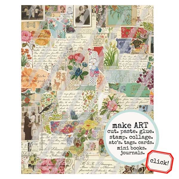 Vintage Elements 632 Vintage Paper Scraps Collage Sheet