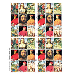 Vintage Elements 652 Artist Postage Stamps Collage Sheet