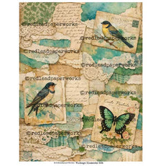 Vintage Elements 664 Nature Paper Scraps Collage Sheet