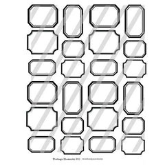 Vintage Elements Blank Labels Collage Sheet