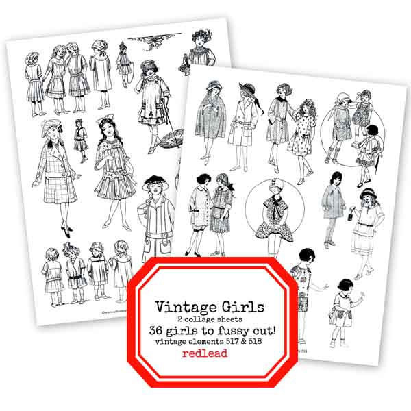 Vintage Girls Collage Sheet Collection SALE!