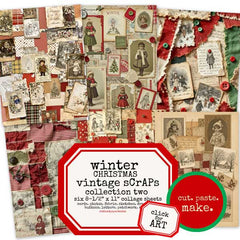 Winter Christmas Vintage Scraps Two Collage Sheet Collection SALE!