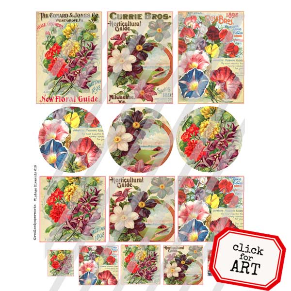 Vintage Elements 619 Seed Packs Collage Sheet
