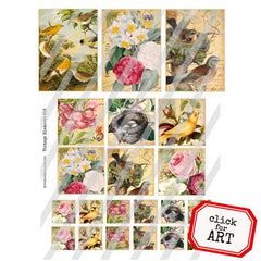 Mixed Media Artist Trading Cards Collage Sheet