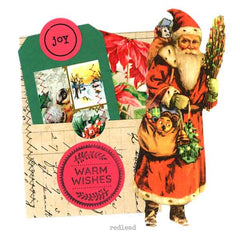 Wood Mount Warm Wishes Christmas Rubber Stamp