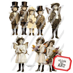 Whimsical Vintage Photo Collage Sheets
