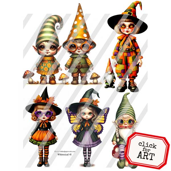 Whimsical 41 Autumn Halloween Collage Sheet