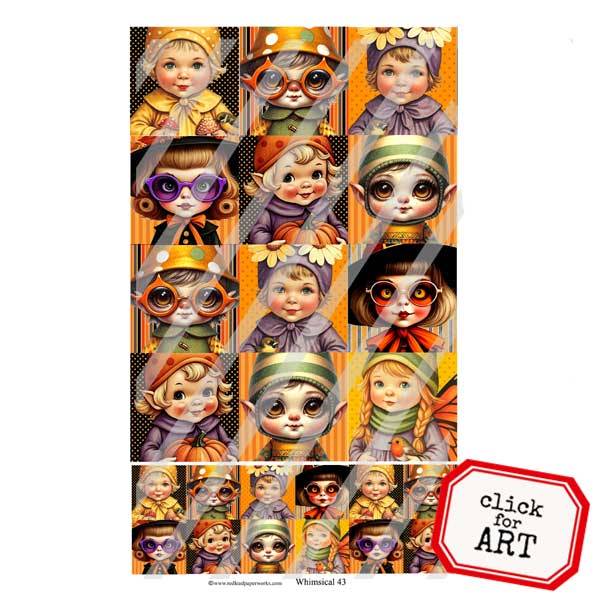 Whimsical 43 Autumn Twinchies Inchies Collage Sheet