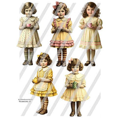 Whimsical Vintage Paper Dolls Collage Sheets