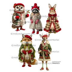 Whimsical Animal Paper Doll Collage Sheets