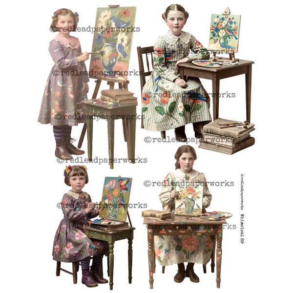 Art in the Studio Art Girls Whimsical 89 Collage Sheet