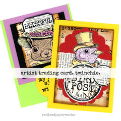 2 Whimsical Artist Trading Cards with a Whimsical Bird and Squirrel