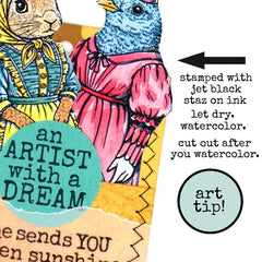 Watercolor art tip for rubber stamping cards and tags