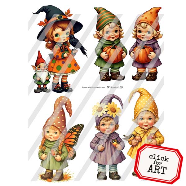 Whimsical 39 Autumn Halloween Collage Sheet
