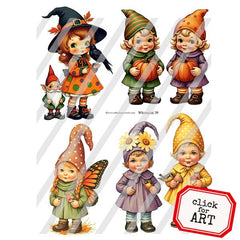 Cut Whimsical Autumn Halloween Collage Sheet