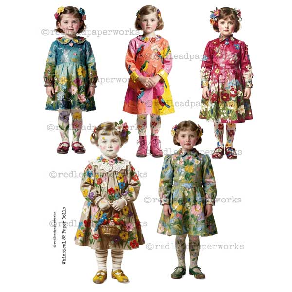 Whimsical 82 Art Girls Paper Dolls
