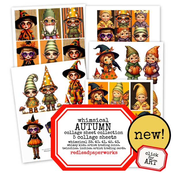 Whimsical Autumn Halloween Collage Sheet Collection Save 40%