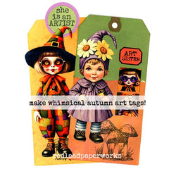 Whimsical Halloween Mixed  Media Collage Sheet