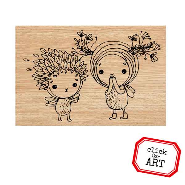Wee WimZe Best Friends Wood Mount Rubber Stamp