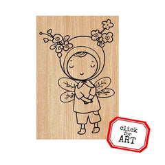 Sally Ann WimZe Wood Mounted Rubber Stamp