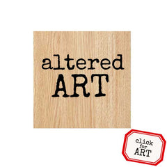 Wood Mount Altered Art Rubber Stamp