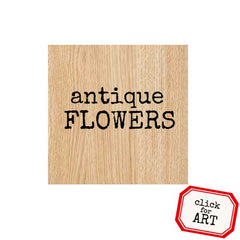 Wood Mount Antique Flowers Rubber Stamp