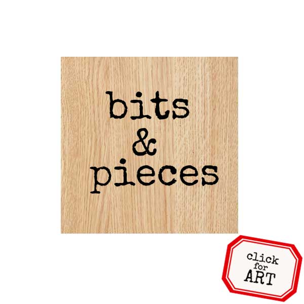 Wood Mount Bits and Pieces Rubber Stamp