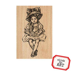 Wood Mount Carolyn Girl Rubber Stamp