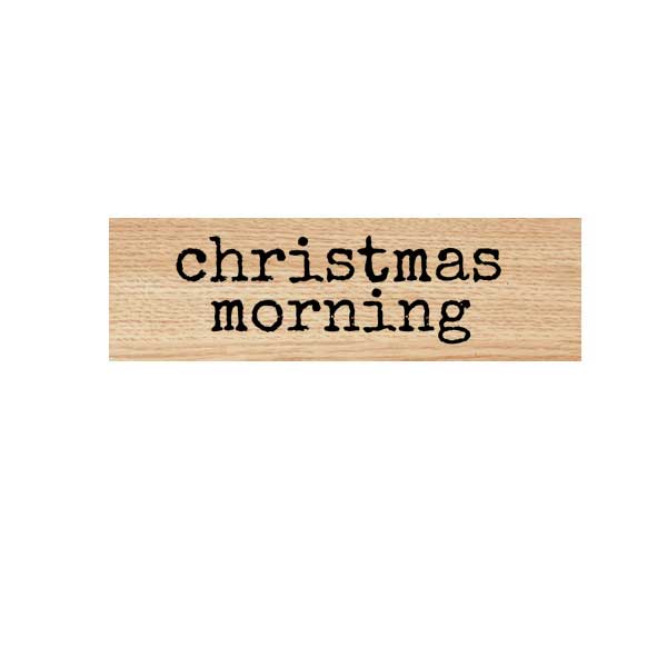 Wood Mount Christmas Morning Rubber Stamp