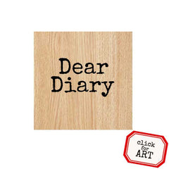Dear Diary Wood Mount Rubber Stamp
