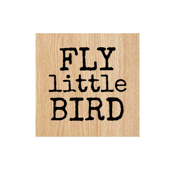 Wood Mount Fly Little Bird Rubber Stamp