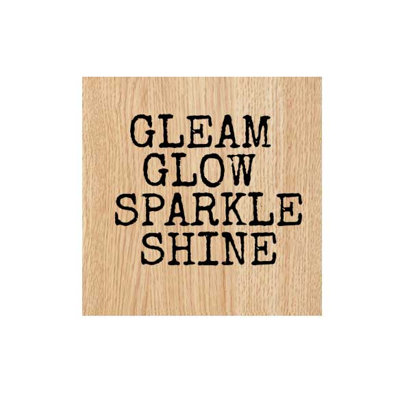 Wood Mount Gleam Glow Sparkle Shine Rubber Stamp