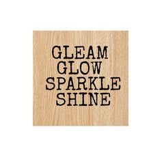 Wood Mount Christmas Rubber Stamp Gleam Glow Sparkle Shine