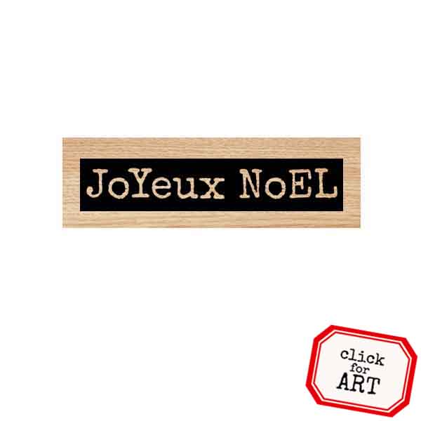 Wood Mount Joyeux Noel Rubber Stamp