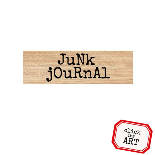 Wood Mount Junk Journal Rubber Stamp