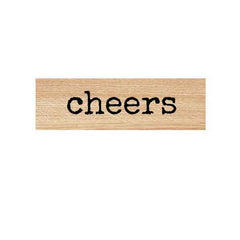 Wood Mount Cheers Rubber Stamp