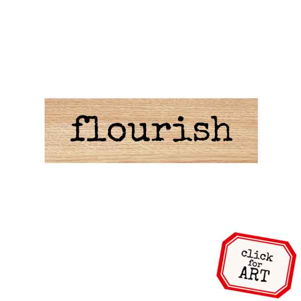 Wood Mounted Flourish Rubber Stsamp