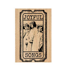Wood Mount Joyful Songs Rubber Stamp