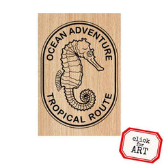 Wood Mounted Ocean Adventure Rubber Stamp