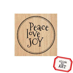 Peace Love joy Christmas Rubber Stamp