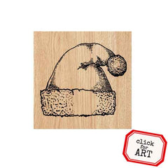 Santa Hat Wood Mount Rubber Stamp