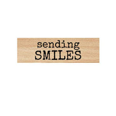 Wood Mount Sending Smiles Rubber Stamp